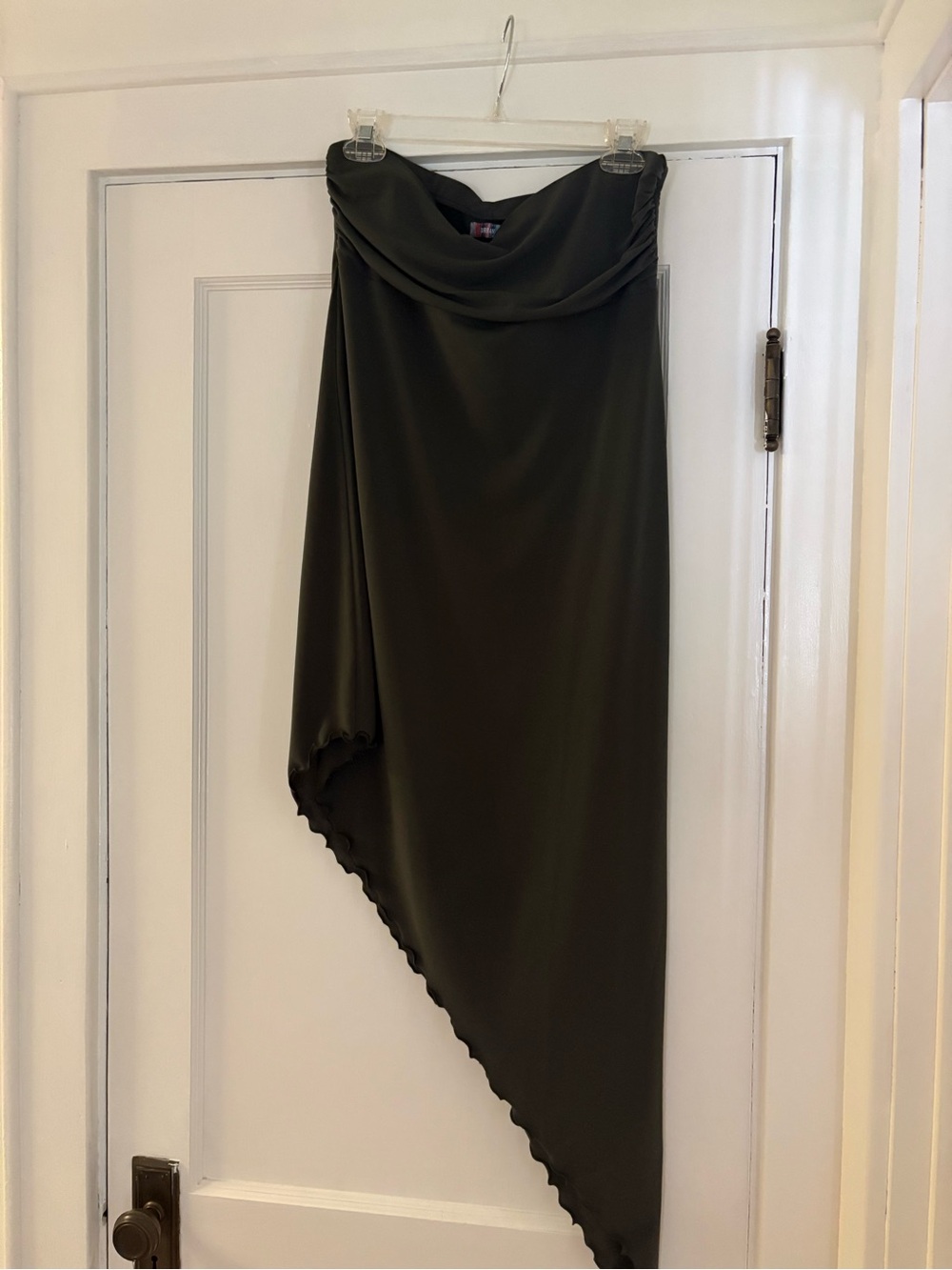 Asymmetric Olive Green Dress